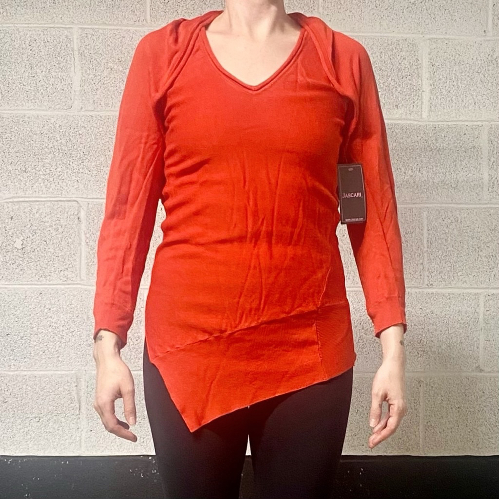 Vintage Y2K Orange Knit Asymmetrical Tank Top with Matching Shrug NWT